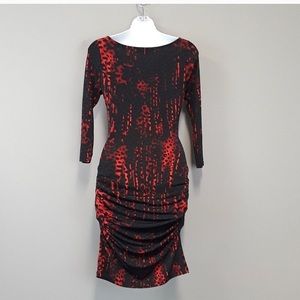 Jennifer Lopez Ruched Drape Neck Bodycon Dress